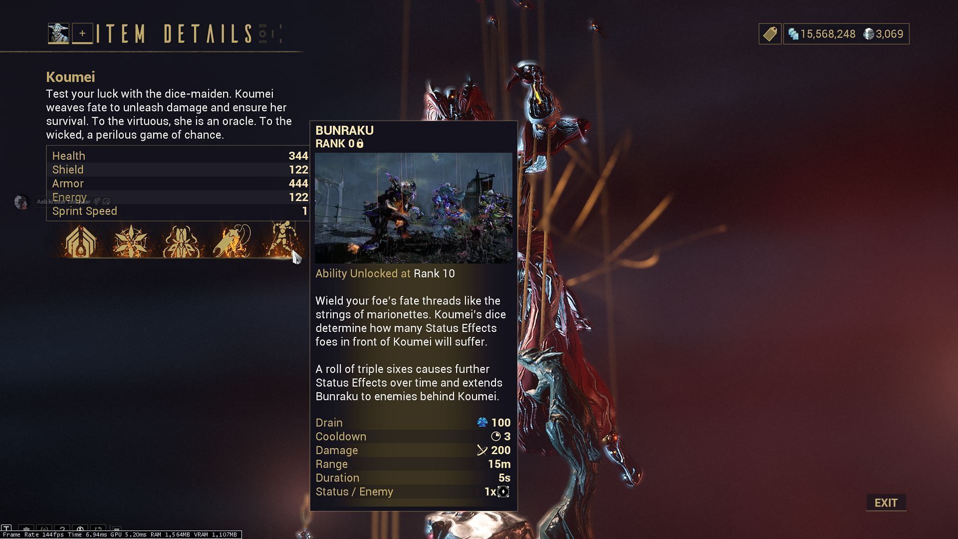 Koumei tests her fate at every step (Image via Digital Extremes)